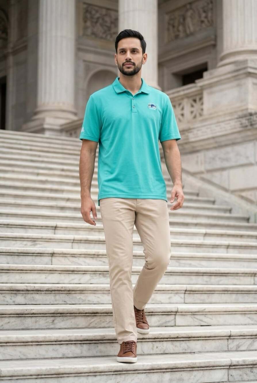 Adidas Climachill Walla Walla Country Club Golf Polo Shirt Teal
